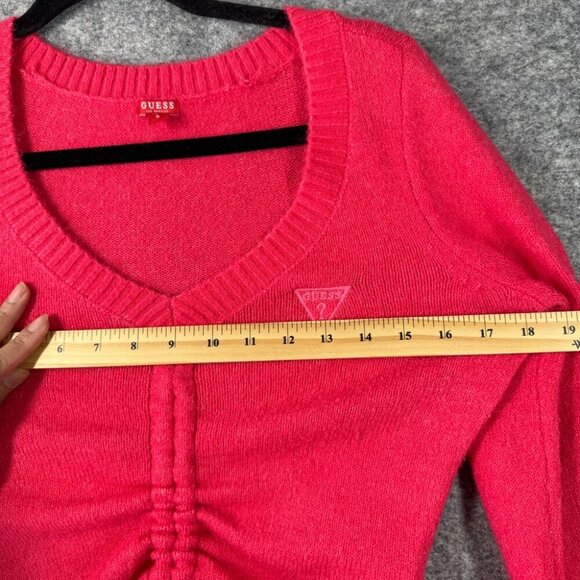 Guess Y2K Pink  Lace Up Sweater Barbie Core Pullover Cardigan Size Small - Picture 9 of 14